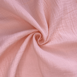 Ткань Муслин Жатый,  Нежно-Розовый   в Набережных Челнах