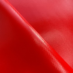 Ткань ПВХ 600 гр/м2 плотная, Красный (Ширина 150см), на отрез  в Набережных Челнах