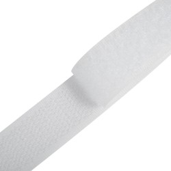 Контактная лента 25мм цвет Белый (велькро-липучка, на отрез)  в Набережных Челнах