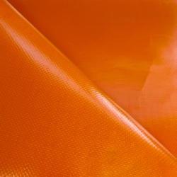 Ткань ПВХ 450 гр/м2, Оранжевый (Ширина 160см), на отрез  в Набережных Челнах