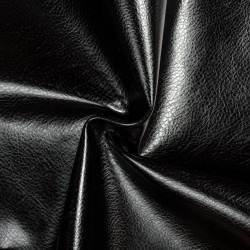 Ткань Дерматин (Кожзам) для мебели, цвет Черный (на отрез)  в Набережных Челнах