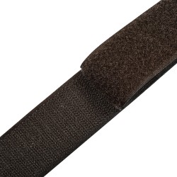Контактная лента 40мм (38мм) цвет Тёмно-Коричневый (велькро-липучка, на отрез)  в Набережных Челнах