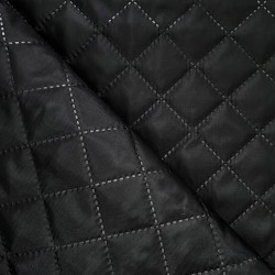 Стеганая подкладочная ткань с синтепоном (100гр/м2), цвет Черный (на отрез)  в Набережных Челнах