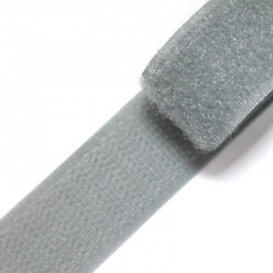 Контактная лента 25мм цвет Серый (велькро-липучка, на отрез)  в Набережных Челнах